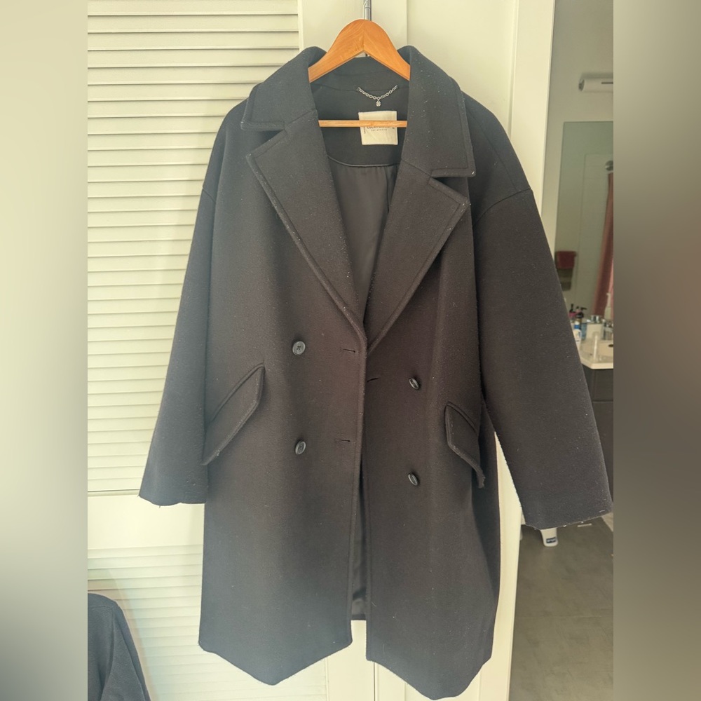 Lucky Brand Black Trench Coat XXL